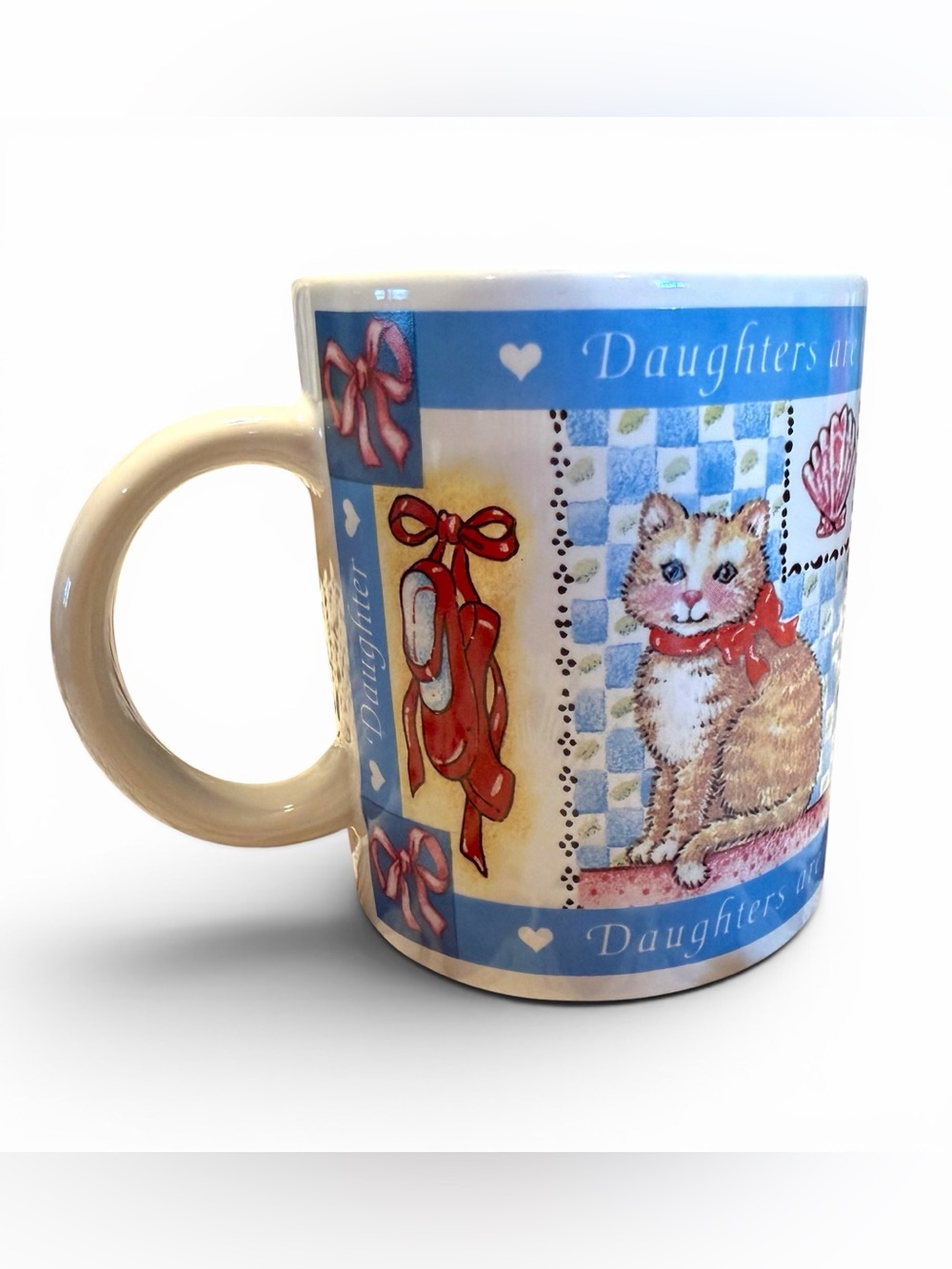 Vintage Avon Daughters Are Happiness Hidden Kitty Surprise Mug Cottagecore